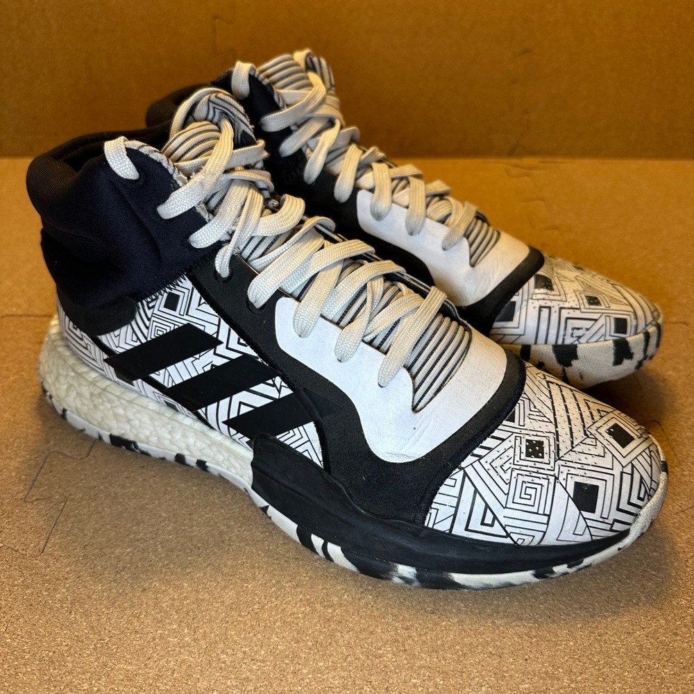 Adidas Marquee Boost Basketball Shoes Mens 11 Black White EF1230 Geometric High